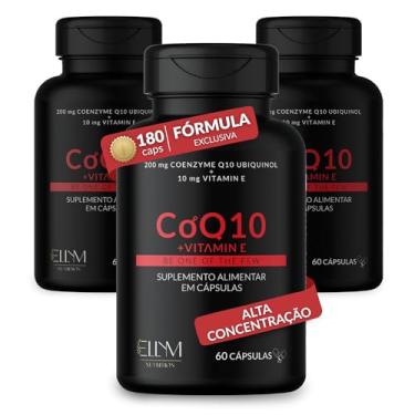 Imagem de Coenzima Q10 200mg Ubiquinol com Vitamina E 10mg ELLYM NUTRITION Alta Concentração 180 Capsulas