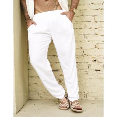 Imagem de Calça Masculina Tecido Viscose - Dennis Beumont, Off white, XGG