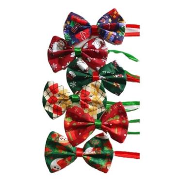 Imagem de Kit 10 Gravatas Borboleta Natalinas para Cães e Gatos – Acessórios Pet Tamanho M, Laços Temáticos de Natal Ajustáveis e Confortáveis