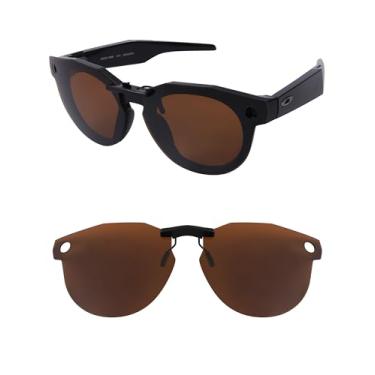 Imagem de HILEEN Óculos de sol polarizados com clipe para Oakley Meta HSTN OW8002 51 mm para homens e mulheres proteção UV - marrom