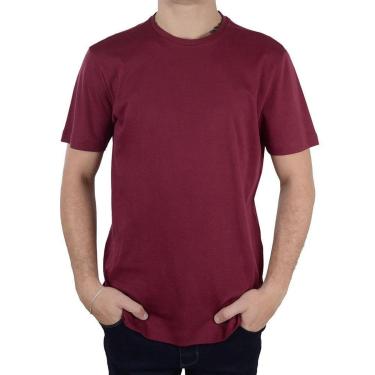 Imagem de Camiseta Masculina Lado Avesso MC Algodão Pima Bordô - LH174-Masculino