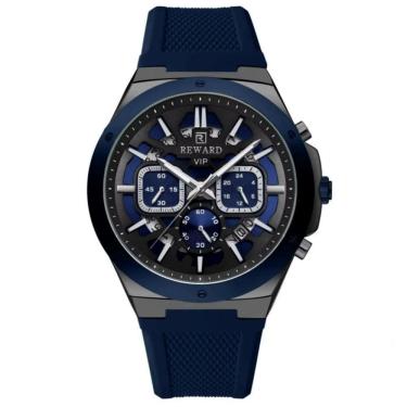 Imagem de Relogio Masculino Quartzo Multifuncional Casual Pulseira De Silicone Impermeavel Azul