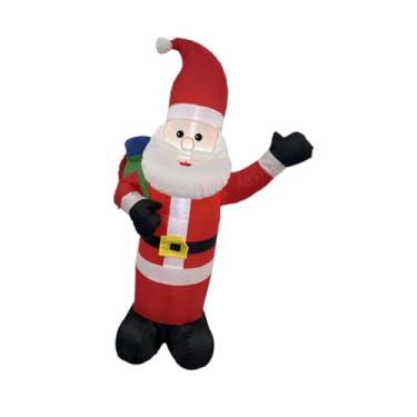 Imagem de Baoblaze Decoração de Natal inflável de Papai Noel, decoração externa com luzes, artigos para festas no jardim, fácil de montar, adereços para fotos de Natal.