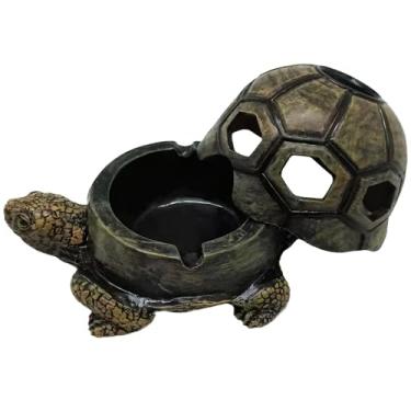 Imagem de Cinzeiro de charuto de tartaruga ao ar livre de resina, design hexagonal para pátio e à prova de intempéries para uso a longo prazo