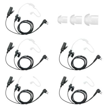 Imagem de Dronoval Fone de ouvido Walkie Talkie com microfone, compatível com CP200 CP200D BPR40 CP100D CP185 RDM2070D Fone de ouvido de rádio bidirecional, kit de vigilância Walkie Walkie, kit de vigilância (5