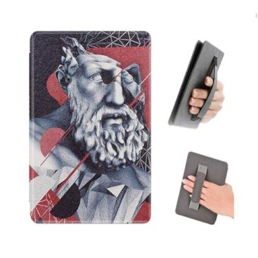 Imagem de Akacy Capa com padrão pintado com alça para o novo Kindle paperwhite de 6,8 polegadas (11ª geração - versão 2021) - capa leve de couro PU com hibernar/despertar automático para Kindle 11ª geração 2021