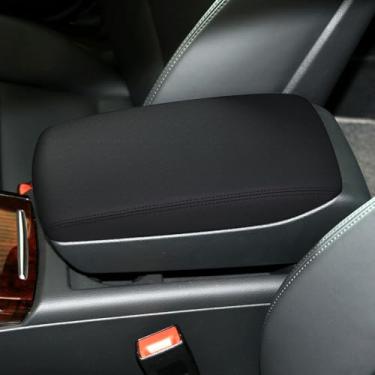 Imagem de faccaibbg Capa para caixa de apoio de braço para console central Audi A6 2005-2011 (preto) resistente ao apoio de braço à prova d'água 2005 2006 2007 2008 2009 2010 2011 para capa de caixa de apoio de