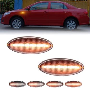 Imagem de Luzes de LED sequenciais laterais âmbar dinâmicas para Toyota Yaris 2006-2011, RAV4 2006-2009, Auris Corolla 2007-2010 Lâmpada indicadora de seta do para-lama frontal, 2 peças