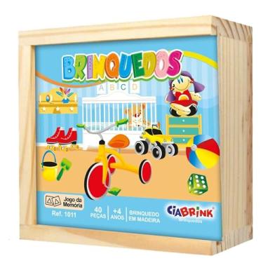 Imagem de Jogo da Memória Infantil Brinquedos, 40 Peças em Madeira, a partir de 4 Anos, Ciabrink