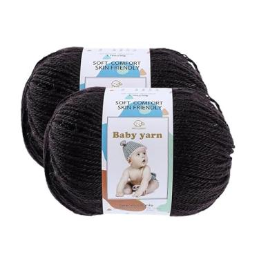 Imagem de Fio de malha para bebês – lã merino 10%, algodão 40%, nylon, 50% novelo de fio macio misturado adequado para tricô de crochê, cobertores de bebê e roupas (aproximadamente 50 g/160 jardas) [conjunto de