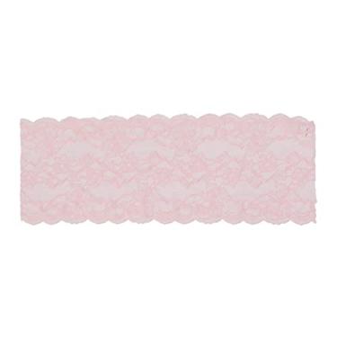 Imagem de Fita de renda larga de nylon macio, alta elasticidade, não irritante, acessórios de roupas para sapatos, chapéus, costura, artesanato diy, 10 jardas (Rosa)