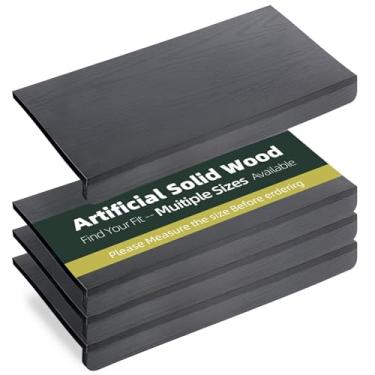 Imagem de LstXyronica Forro de prateleira de madeira MDF resistente de 81 cm x 30 cm, 4 peças, painéis sólidos sem odor, capas de rack de arame de 0,6 polegadas de espessura para armazenamento de despensa