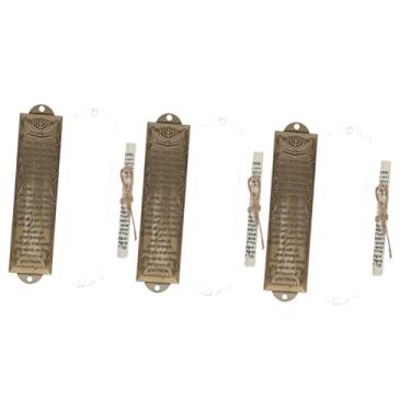 Imagem de 5 Sets Religious Holy Scroll Vintage Decor Religious Mezuzah Craft Mezuzah Decoration House Metal Alloy Crafts Alloy(As Shownx3pcs,13x3.3cmx3pcs)