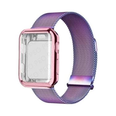 Imagem de Pulseira De Metal Com Fecho Magnético Para Apple Watch, 45mm 44mm 38mm