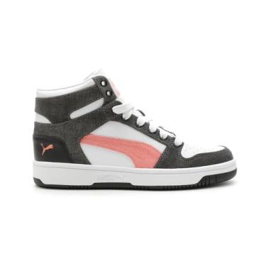 Imagem de PUMA - Tênis jeans feminino Rebound Layup, Branco-pêssego-preto, 37