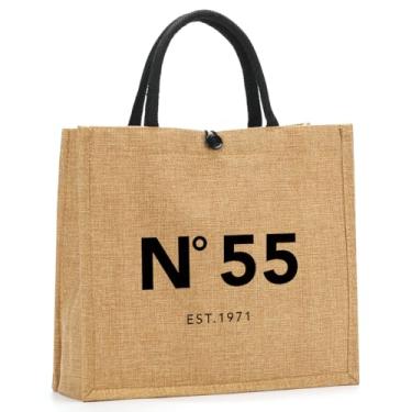Imagem de NGLIV Presentes de aniversário 30, 40, 45, 50, 55, 60, 65, 70, 75 anos, presentes de aniversário para mulheres, sacolas de compras reutilizáveis, Est1969, Medium
