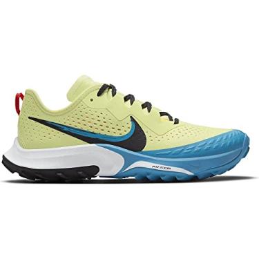 Imagem de Nike Tênis de corrida feminino Air Zoom Terra Kiger 7 Trail, Limelight Off Noir Laser Blue Dk Sulfur Chile Vermelho, 10