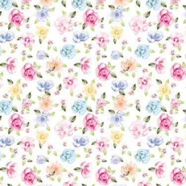 Imagem de Papel De Parede Rosas E Flores Coloridas Autocolante Sala - LRP