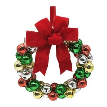Imagem de IEUDNS Guirlanda de Natal com Sino e Laço - Presente Decorativo Pequeno para Parede, Interior, Casamento e Porta de Entrada, Style G
