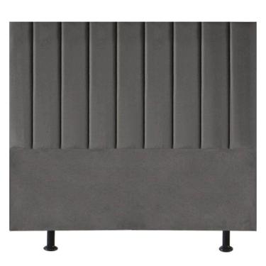 Imagem de Cabeceira Cama Box King Size Estofada 195 Cm Carla Suede Cinza Escuro
