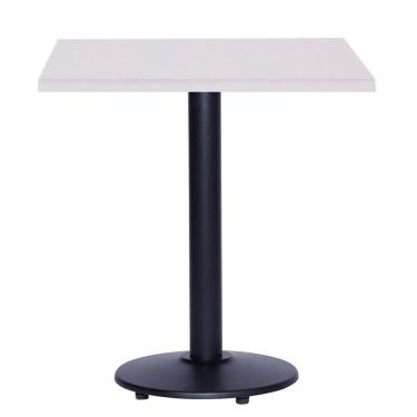 Imagem de Mesa Zeta Ferro Preto 75 Cm (alt) Disco Redondo Tampo Mdp Quadrado 60 Cm (larg) X 2,50 Cm Alt Branco