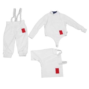 Imagem de Alomejor Fencing Uniform Suit, CE350N Certificado Ripstop Fabric Jacket Colet Set Com Ajuste Ajustável para Crianças Com Folha de Jovens Epee Saber Training (3)