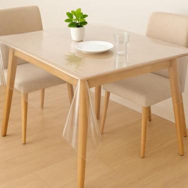 Imagem de Toalha de Mesa Plástico Transparente PVC 4 6 8 10 12 Lugares Cozinha Q