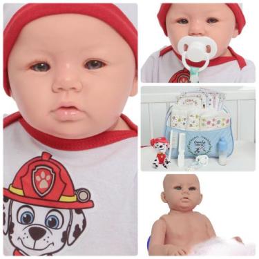 Imagem de Boneco Bebe Reborn Príncipe 48cm Com Bolsa Kit Acessórios - Cegonha Re