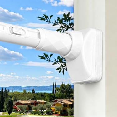 Imagem de Haste de cortina de chuveiro ajustável de 101,6 a 309,9 cm, branca, para chuveiro, antiderrapante, para janela, armário, divisória de quarto, sem furadeira