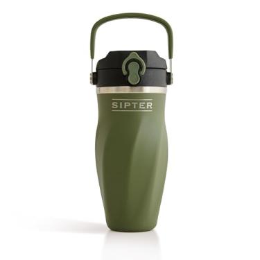 Imagem de Sipter Garrafa coqueteleira para misturas de proteína – aço inoxidável de parede dupla, para batidos, água, vitaminas, coquetéis – à prova de vazamento, 740 ml, copo liquidificador isolado de cobre