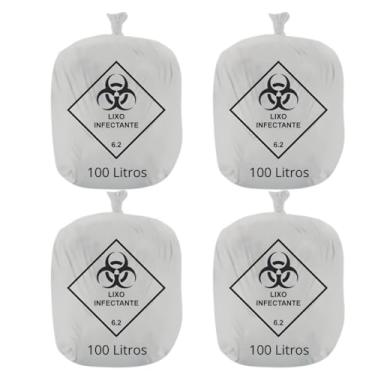 Imagem de Kit 400 Unidade Saco de Lixo Hospitalar Infectante Rava 100L