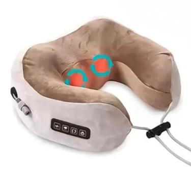 Imagem de Travesseiro Massageador Elétrico para Pescoço – Viscoelástico, Capa Lavável com Zíper, 10 Minutos de Terapia Relaxante, USB e Material em Veludo – Perfeito para Viagens e Uso Diário