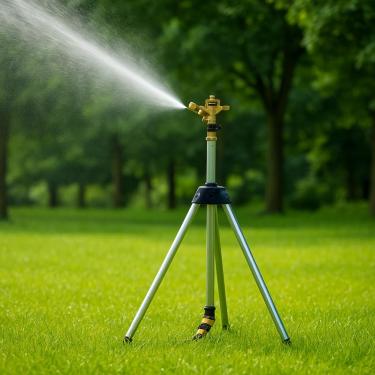 Imagem de Aspersor Irrigação Jardim Giratório 360° Automático Forte Tripé para Irrigação (103T)