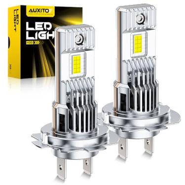 Imagem de AUXITO Lâmpada H7 - Iluminação branca 1000% mais brilhante 6500K, correspondência de tamanho de halogênio de fábrica, Plug and Play simples, 99% compatível com veículos, pacote com 2