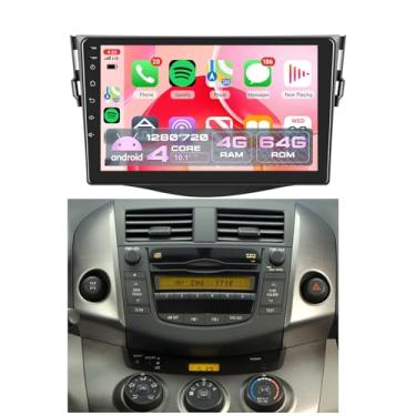 Imagem de Rimoody Rádio de carro Android 13 4G + 64G para Toyota RAV4 2007 2008 2009 2010 2011, carro estéreo sem fio, Carplay Andorid, auto Bluetooth 5.0, GPS 5G-WiFi, tela sensível ao toque de 23 cm, FM/RDS