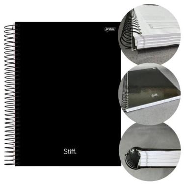 Imagem de Caderno Universitario A4 80 Folhas Preto Basico Capa Dura STIFF - Jand