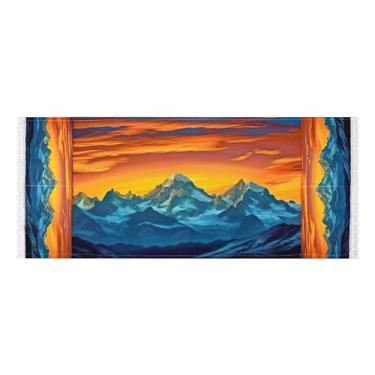 Imagem de Wassud Capas de lavadora e secadora de montanha com pintura a óleo, protetor de lavadora com sacos de armazenamento, capa de geladeira à prova de poeira com bolsos para lavanderia doméstica, cozinha