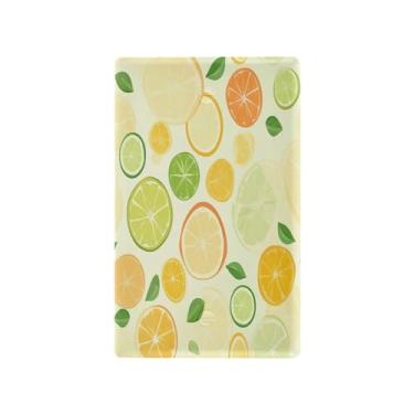 Imagem de Wassud Placa de cobertura para interruptor de luz, 1 capa de tomada em branco, placa de parede, padrão limão, decoração de casa, sala de estar, quarto, decoração