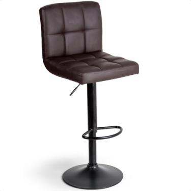 Imagem de Banqueta Gomos Confort Giratória Estofada Cozinha prime.office P030 (Marrom Café)