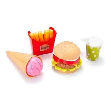 Imagem de Brinquedo Kit Hambúrguer De Montar C/ Sorvete E Batata - Omega