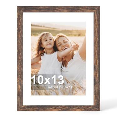 Imagem de Hongkee Porta-retrato de 25 x 30 cm com vidro, diploma de exibição 21 x 28 cm com tapete ou 25 x 33 sem tapete - parede e mesa, molduras de madeira 25 x 30 (marrom rústico, 1 pacote)