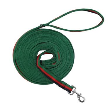 Imagem de Linha de estocada de cavalo durável profissional de 7,5 m com fecho giratório - Linha de treinamento de equinos de toque macio para pulmões, shows, uso diário em competições (preto, vermelho e verde)