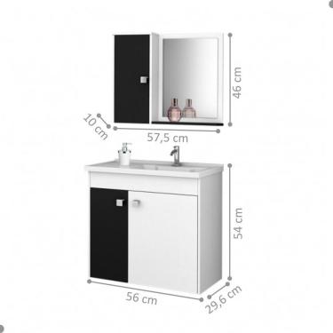 Imagem de Conj Gabinete Munique 2074286 Banheiro Branco Preto Fosco