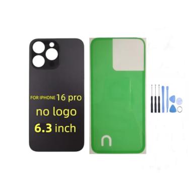 Imagem de STYCES Substituição de vidro da tampa traseira traseira para iPhone 16pro de 6,3 polegadas e para iPhone 16promax 6,9 polegadas (sem logotipo), com kit de ferramentas de reparo, adesivo pré-instalado