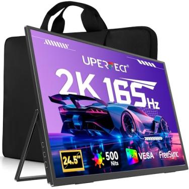 Imagem de UPERFECT Monitor portátil IPS tela fosca, com HDMI padrão/tipo-C, suporte VESA, segundo monitor para laptop/PC/PS/telefone/switches, com capa inteligente (2K 165Hz, 24,5 polegadas)
