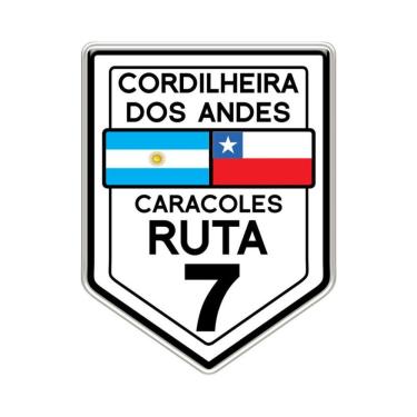 Imagem de Adesivo Resinado Cordilheira Dos Andes Caracoles Ruta 7 6,2x8cm Cor Preto