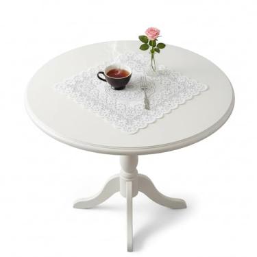 Imagem de ZHLKHIOP Toalha de mesa de renda redonda, toalha de mesa de renda branca, elegante para jantar, casamento, festa, piquenique ao ar livre