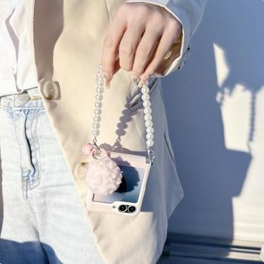 Imagem de Capa de couro genuíno com estampa de lichia de luxo para Samsung Z Flip 3 4 5 6 7 5g Flip5 Flip6 (Para Z Flip 4/Rosa)