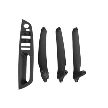 Imagem de Bege preto braço dianteiro do carro motorista lhd rhd interior maçaneta da porta painel interno puxar guarnição capa compatível para bmw e70 e71 x5 x6(Model B LHD Black)