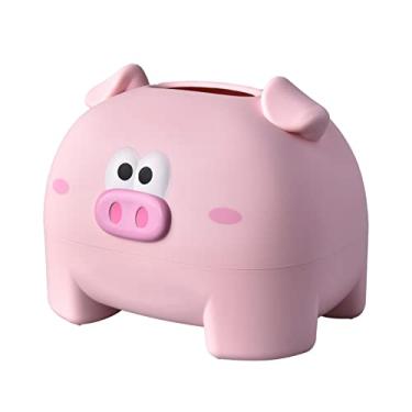 Imagem de Alomejor Suporte de Tecido, Dispensador de Plástico Bonito de Desenho Animado Com Recipiente Decorativo de Guardanapo de Boca Larga para Mesa de Casa e Restaurante (Rosa)